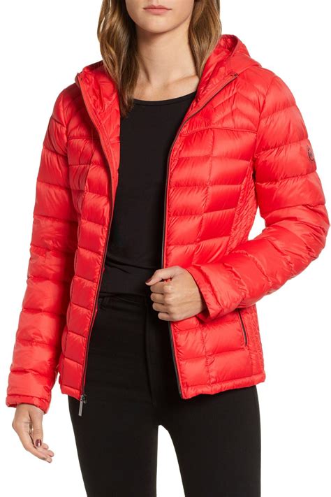 michael kors red puffer coat|michael kors puffer coats women's.